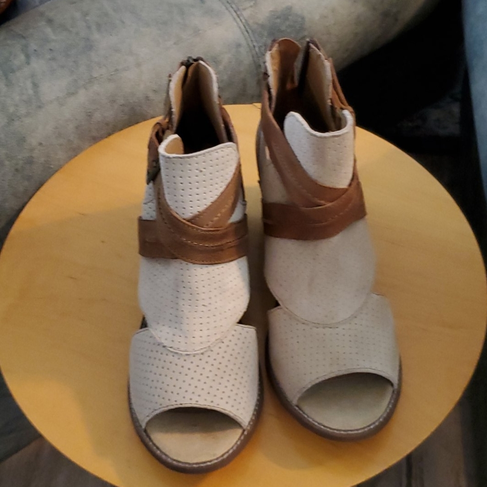 Open toe booties